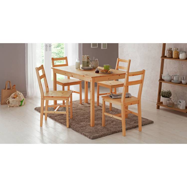 Argos Home Raye Pair of Solid Wood Dining Chairs - Pine 0
