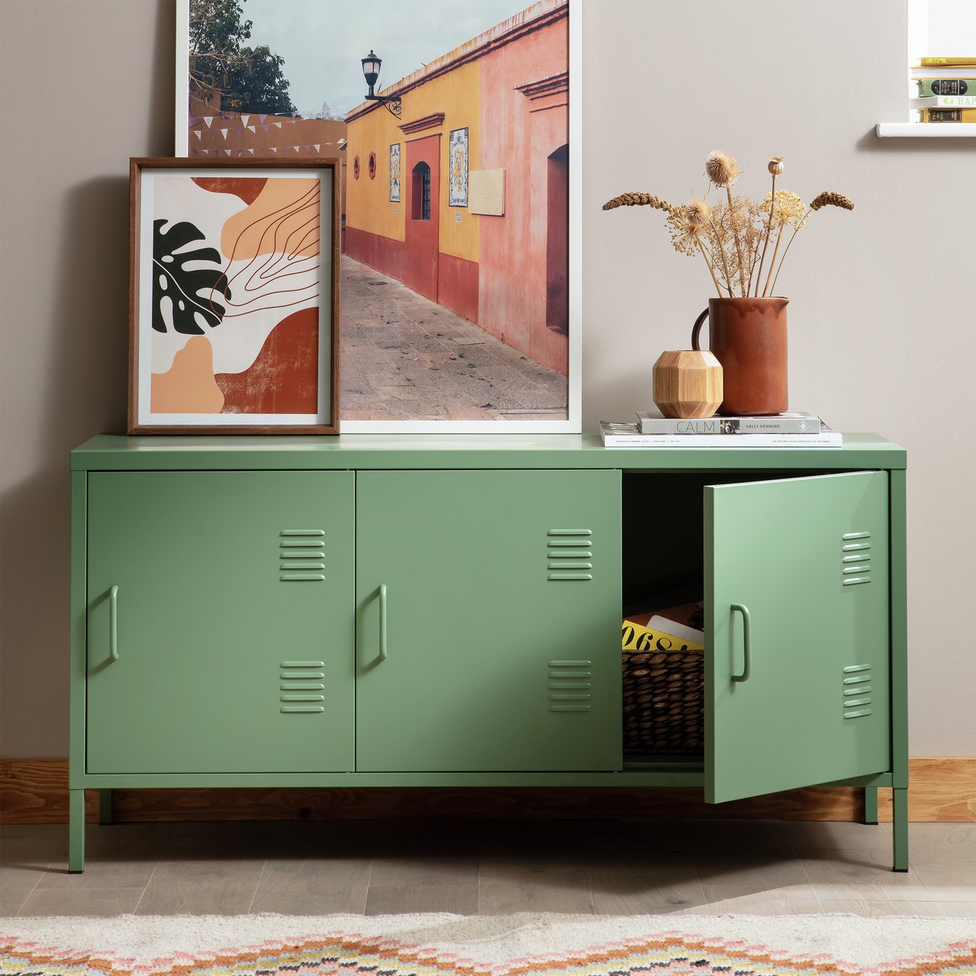 Habitat Stevie 3 Door Locker - Green