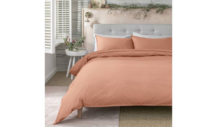 Habitat Cotton Linen Look Cinnamon Bedding Set - Single