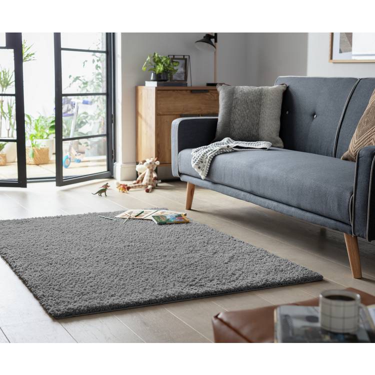 Habitat Cosy Flint Grey Shaggy Rug - 290x200cm 0