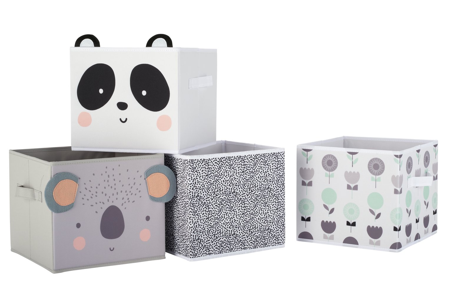 Argos Home Set of 4 Animal Canvas Boxes