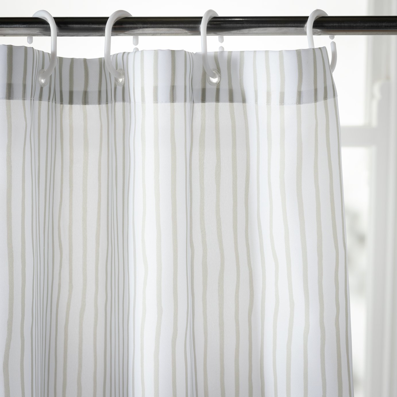 Habitat Stripe Shower Curtain with Anti Bacterial Finish