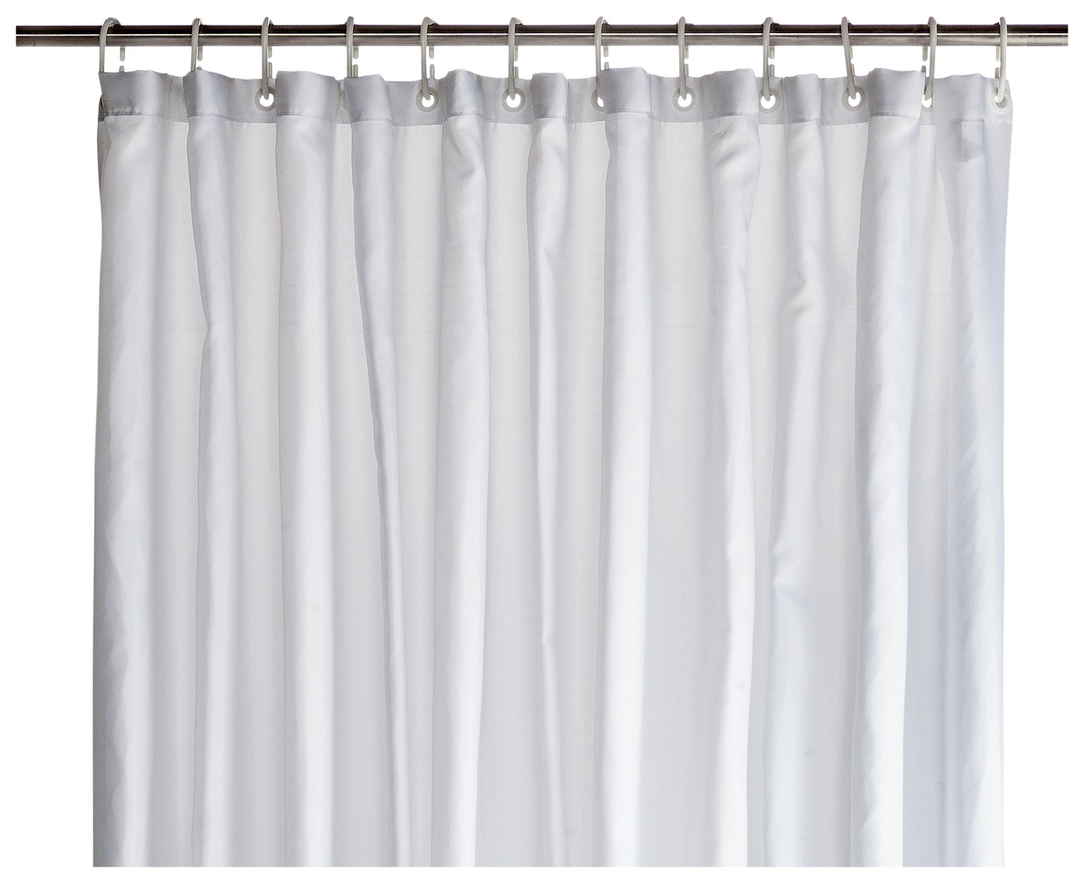 Argos Home Shower Curtain with Anti Bacterial Finish - White