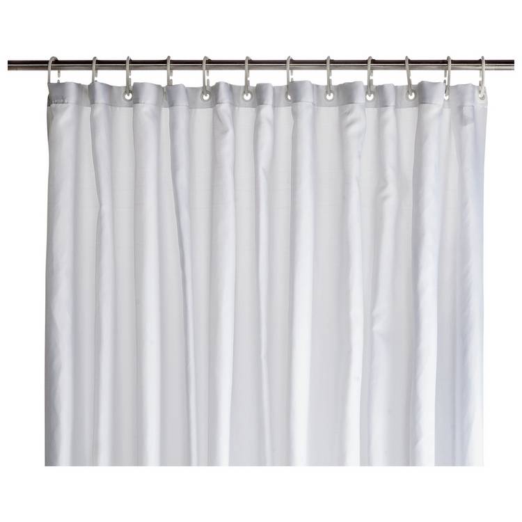Argos Home Shower Curtain with Anti Bacterial Finish - White 0