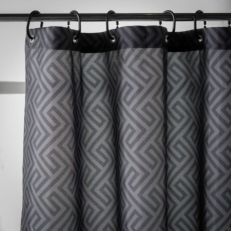 Argos Home Weave Shower Curtain - Black 0
