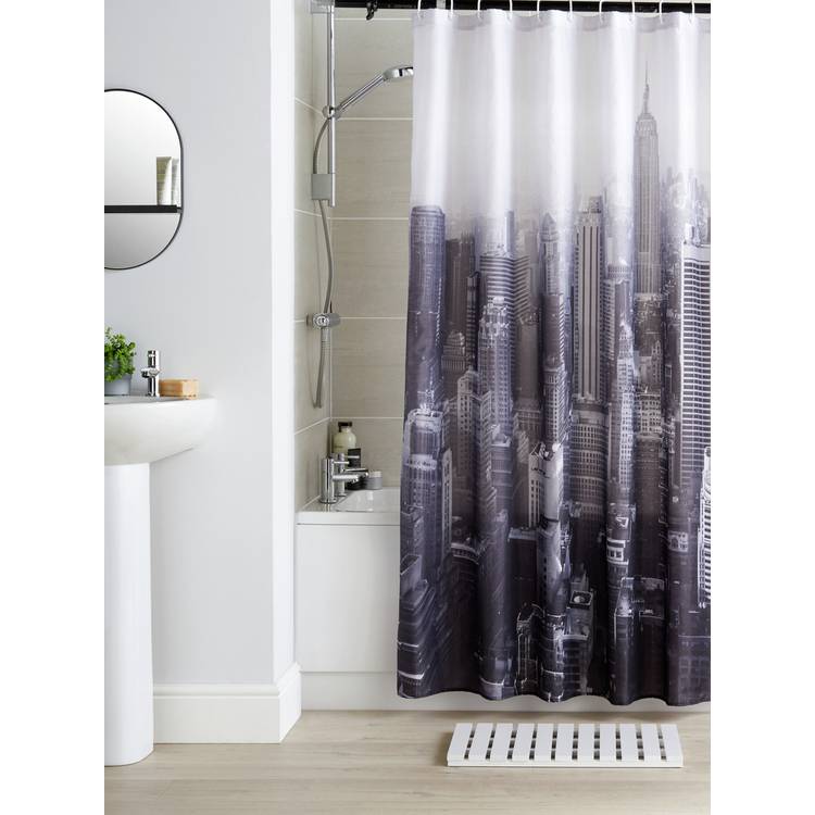 Argos Home Photographic NYC Shower Curtain - Black & White 0
