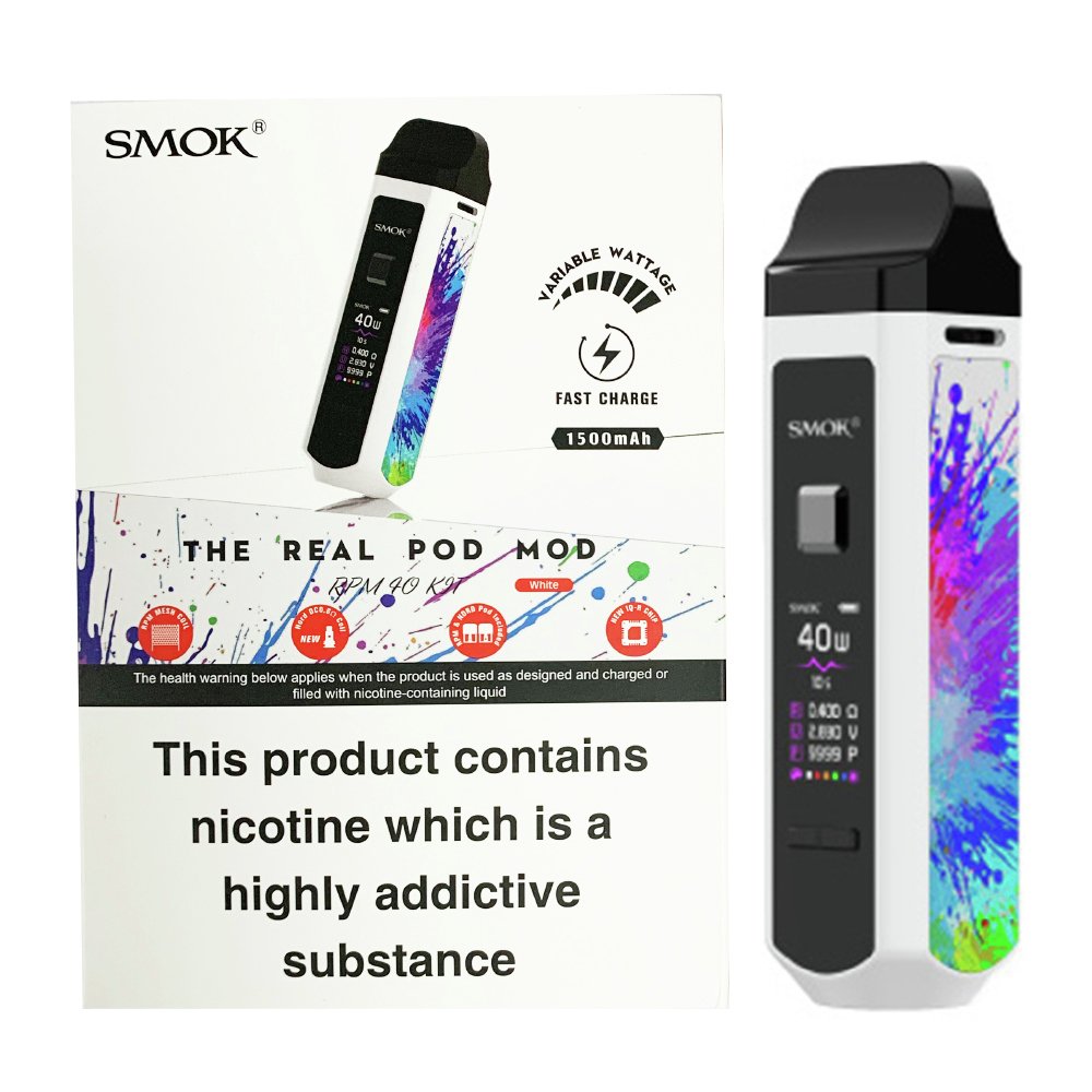 Smok RPM40 POD Device and Box Mod - White Splash