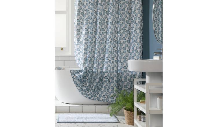 Argos Home Shell Shower Curtain - Blue