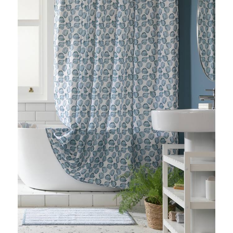 Argos Home Shell Shower Curtain - Blue 0