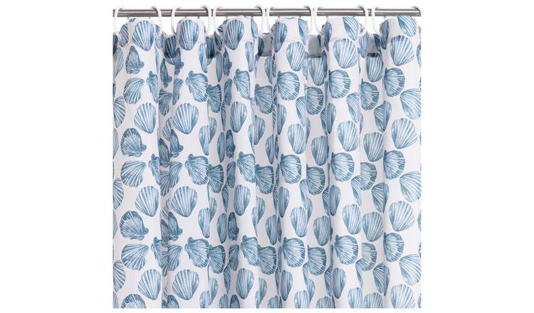 Buy Argos Home Shell Shower Curtain - Blue | Shower curtains | Argos