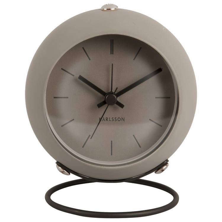 Karlsson Nirvana Globe Analogue Alarm Clock - Warm Grey 0