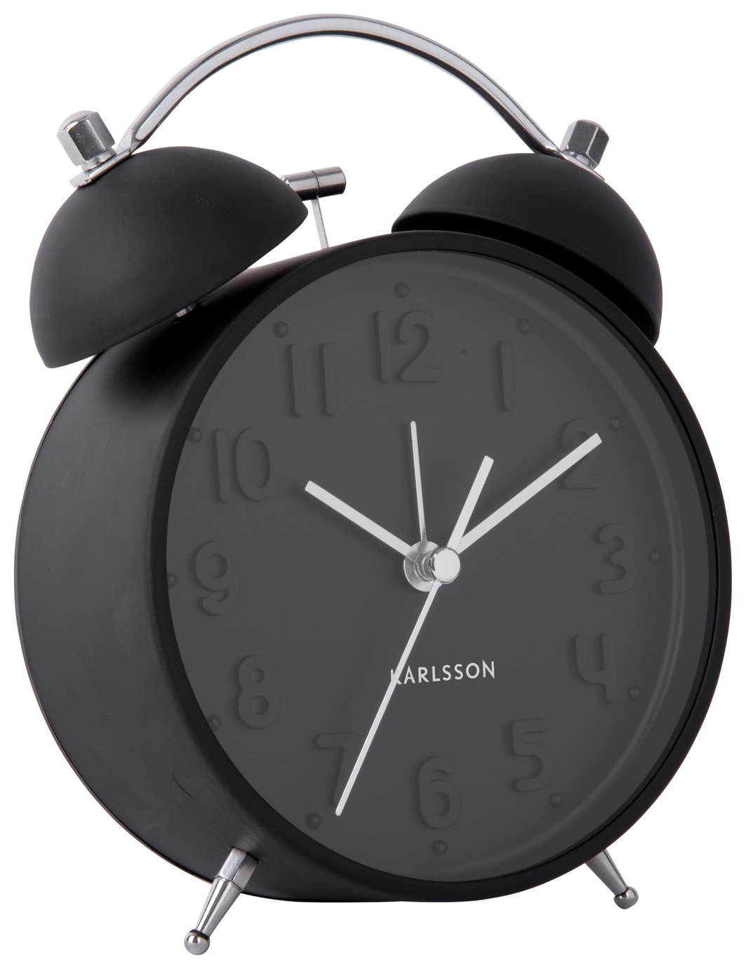 Karlsson Iconic Analogue Alarm Clock - Black 