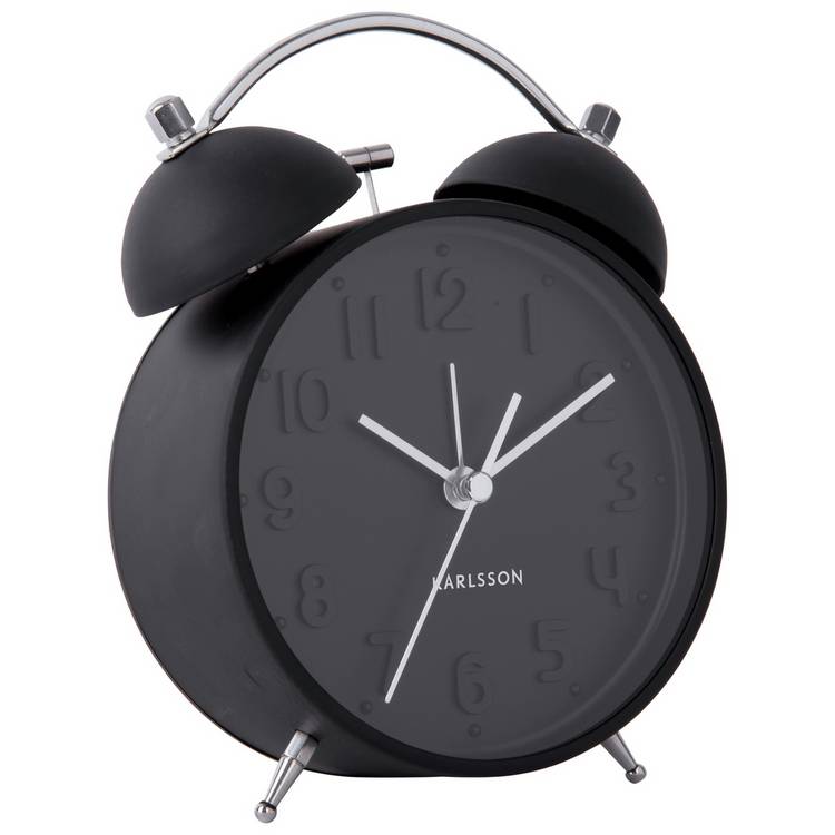 Karlsson Iconic Analogue Alarm Clock - Black  0