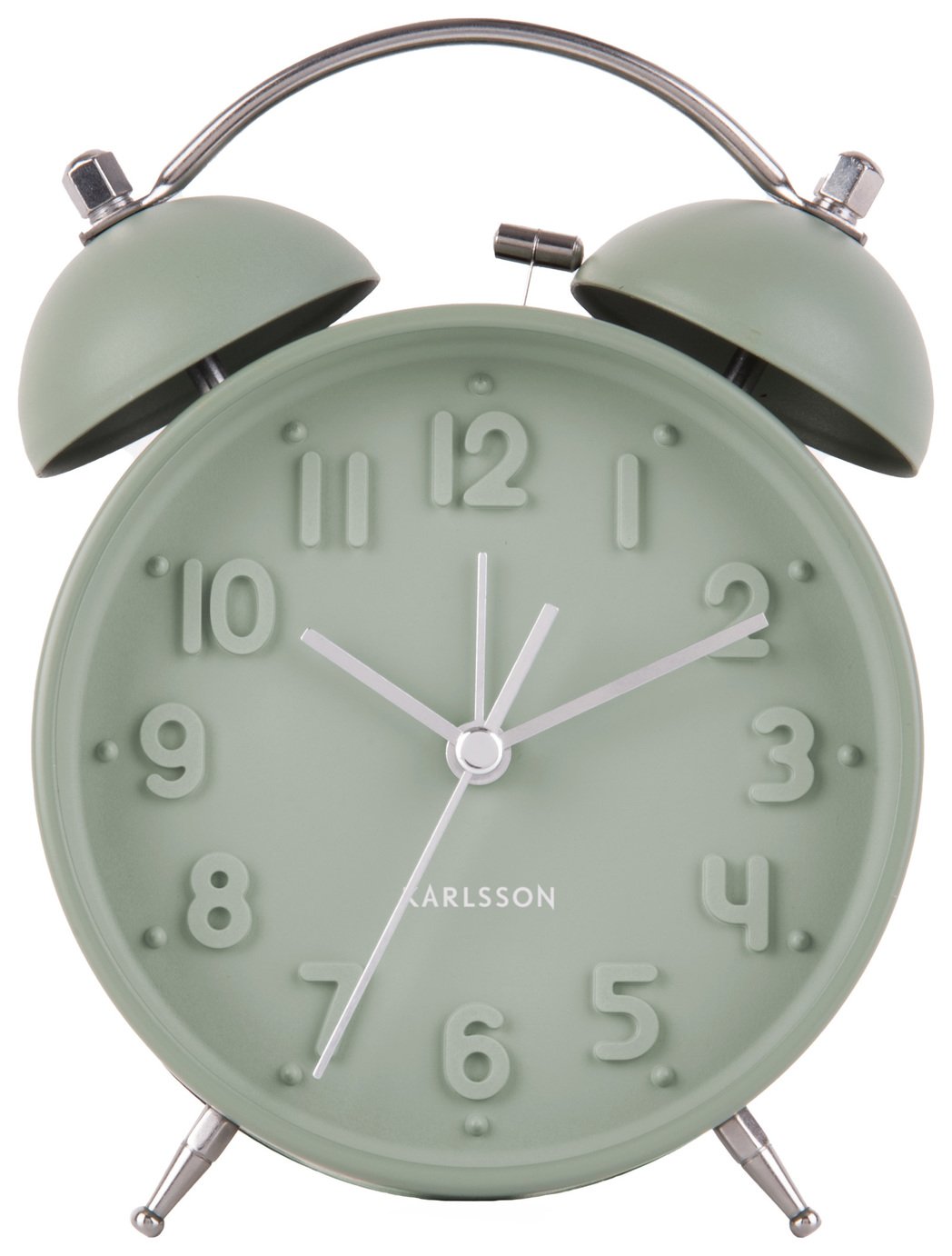 Karlsson Iconic Analogue Alarm Clock - Sage Green