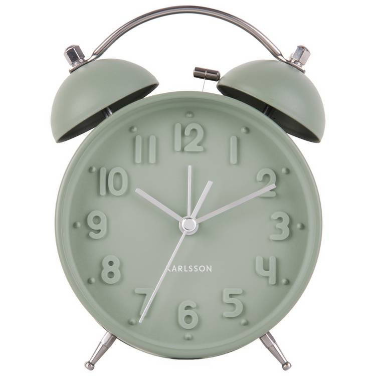 Karlsson Iconic Analogue Alarm Clock - Sage Green 0