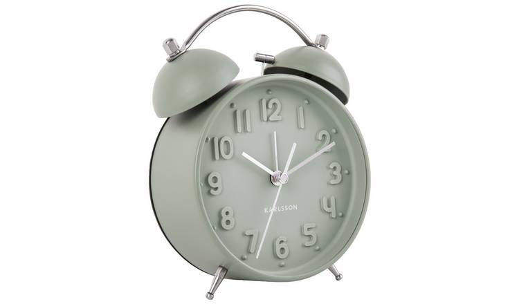 Buy Karlsson Iconic Analogue Alarm Clock Sage Green Clocks Argos
