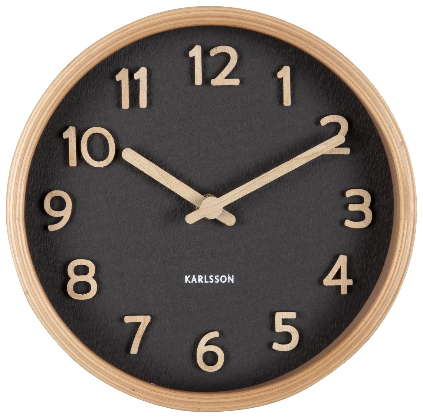 Karlsson Pure Wood Table & Mantel Analogue Clock Black (3156346