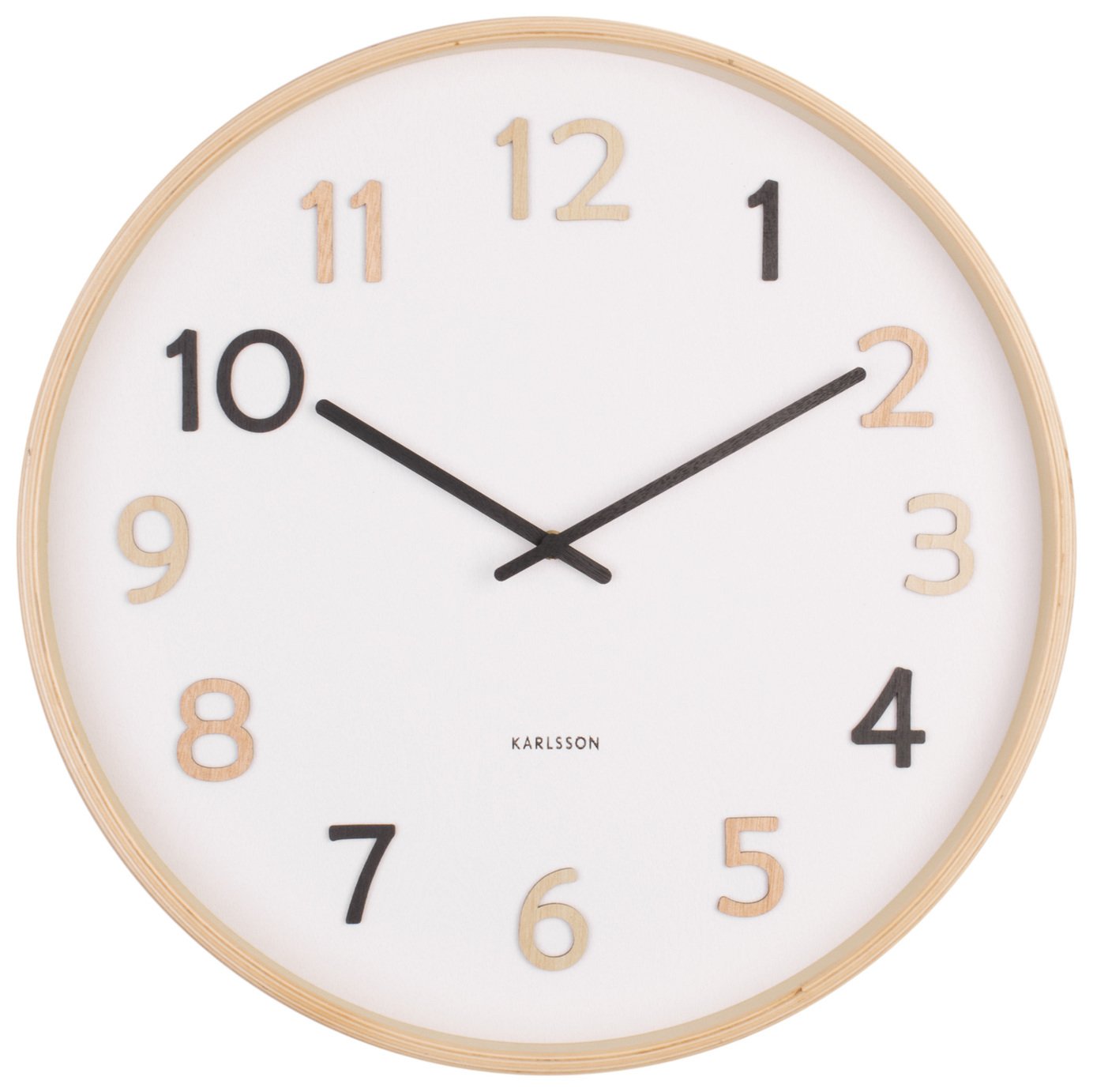 Karlsson Pure Analogue Wooden Wall Clock - Natural