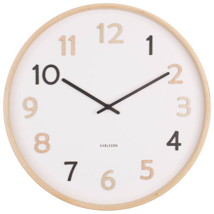 Karlsson Pure Analogue Wooden Wall Clock - Natural 0