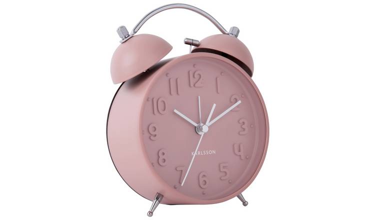 Karlsson Iconic Analogue Alarm Clock - Faded Pink
