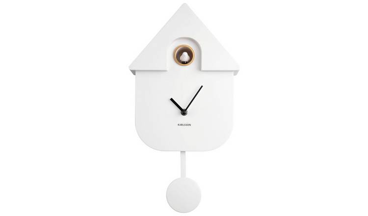 Buy Karlsson Modern Cuckoo Pendulum Wall Clock - White | Clocks | Habitat