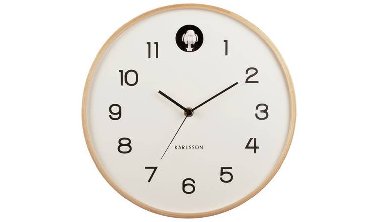 Karlsson Natural Cuckoo Analogue Wall Clock - Birch White