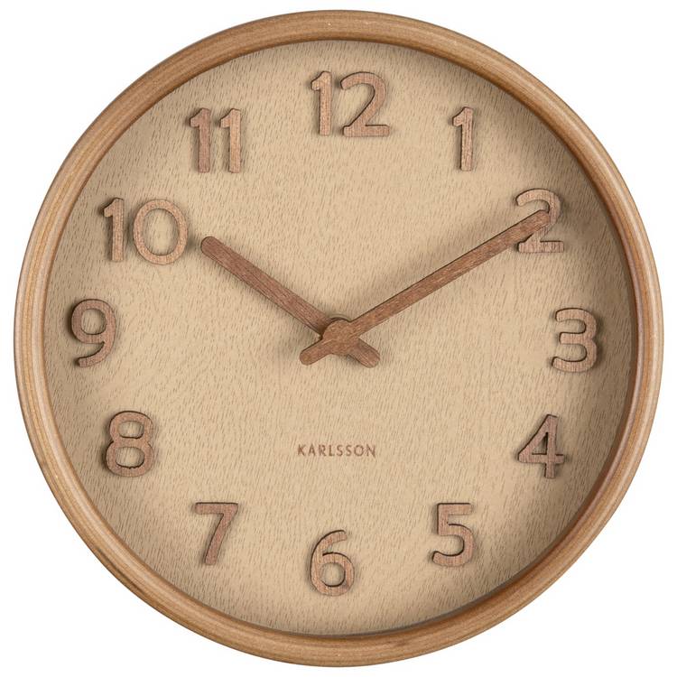 Karlsson Pure Analogue Wall Clock - Sand Brown 0