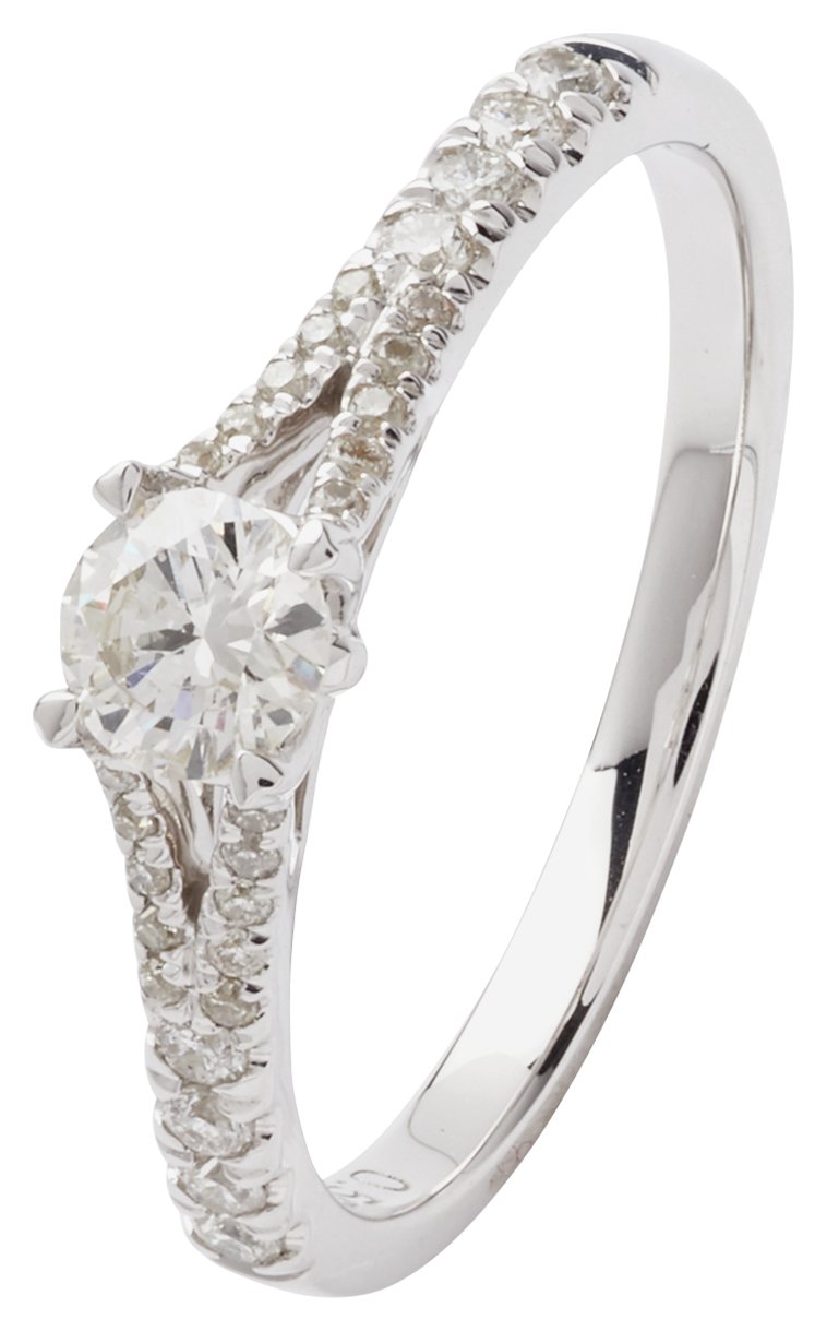 Revere 9ct White Gold 0.50ct Diamond Engagement Ring - N