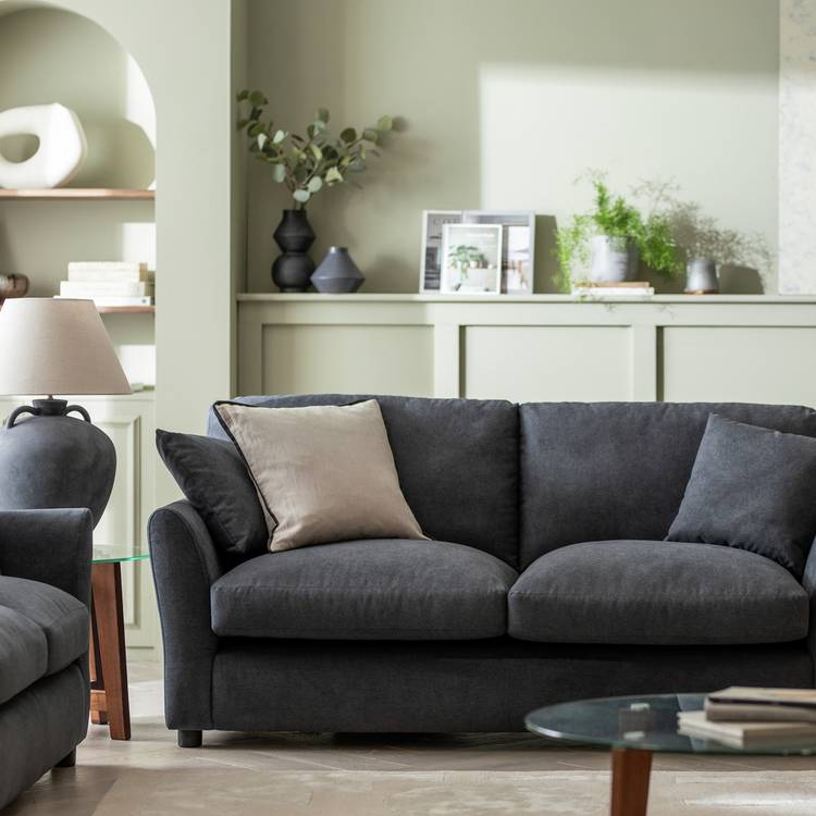Argos Home Aleeza Fabric 3 Seater Sofa - Navy 0