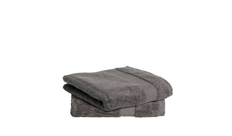 Habitat Hygro Anti Bac 2 Pack Face Cloth - Grey