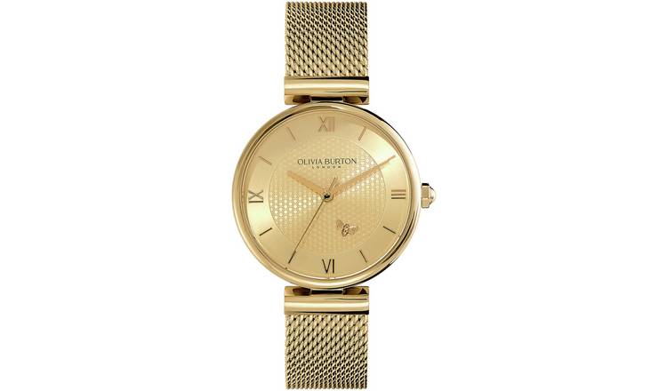 Buy Olivia Burton Yellow Gold Plated Mesh Strap Watch Argos