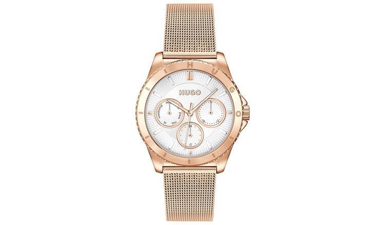 Buy Hugo Ladies Pink Stainless Steel Bracelet Watch Argos