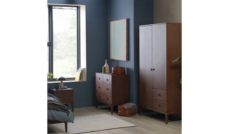 Habitat Loxley 3 Piece 2 Door Wardrobe Set - Walnut