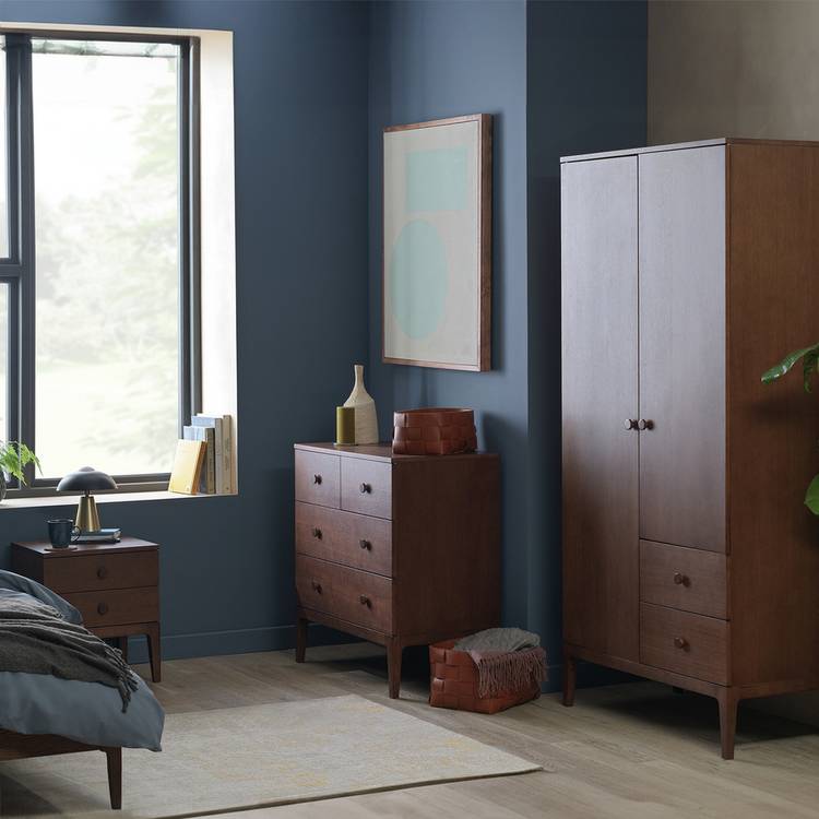 Habitat Loxley 3 Piece 2 Door Wardrobe Set - Walnut 0