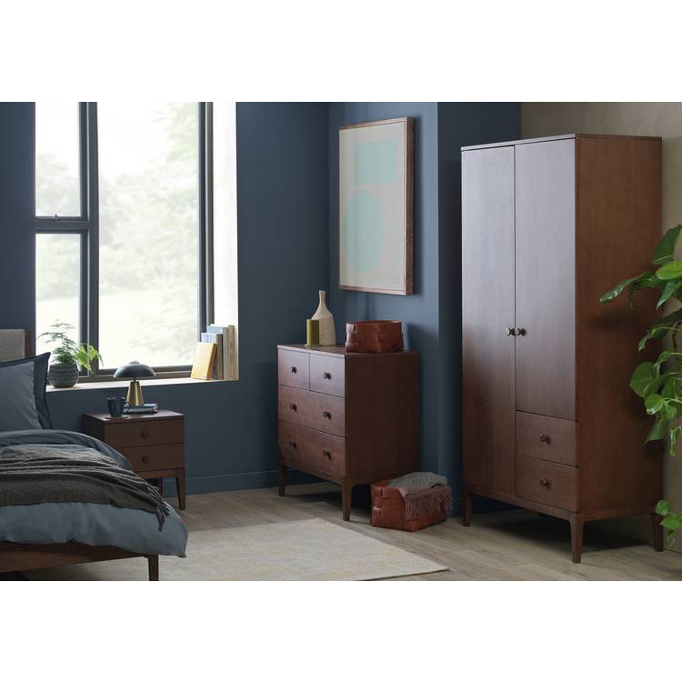 Habitat Loxley 3 Piece 2 Door Wardrobe Set - Walnut 0