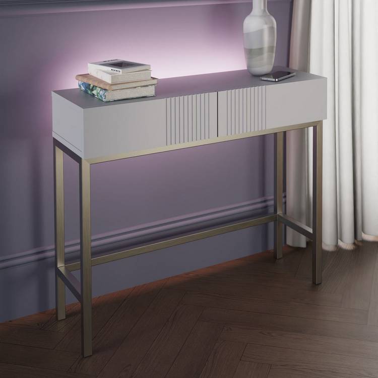Frank Olsen Iona 2 Drawer Console Table - White 0