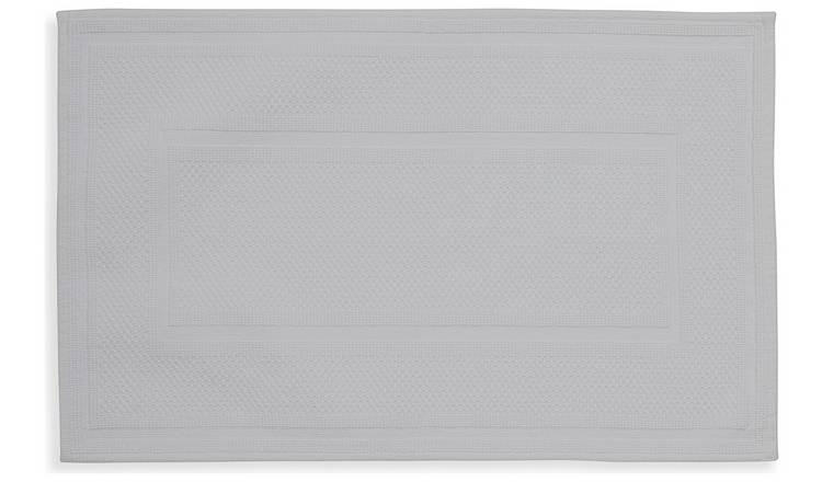 Habitat Cotton Textured Bath Mat - Dove Grey