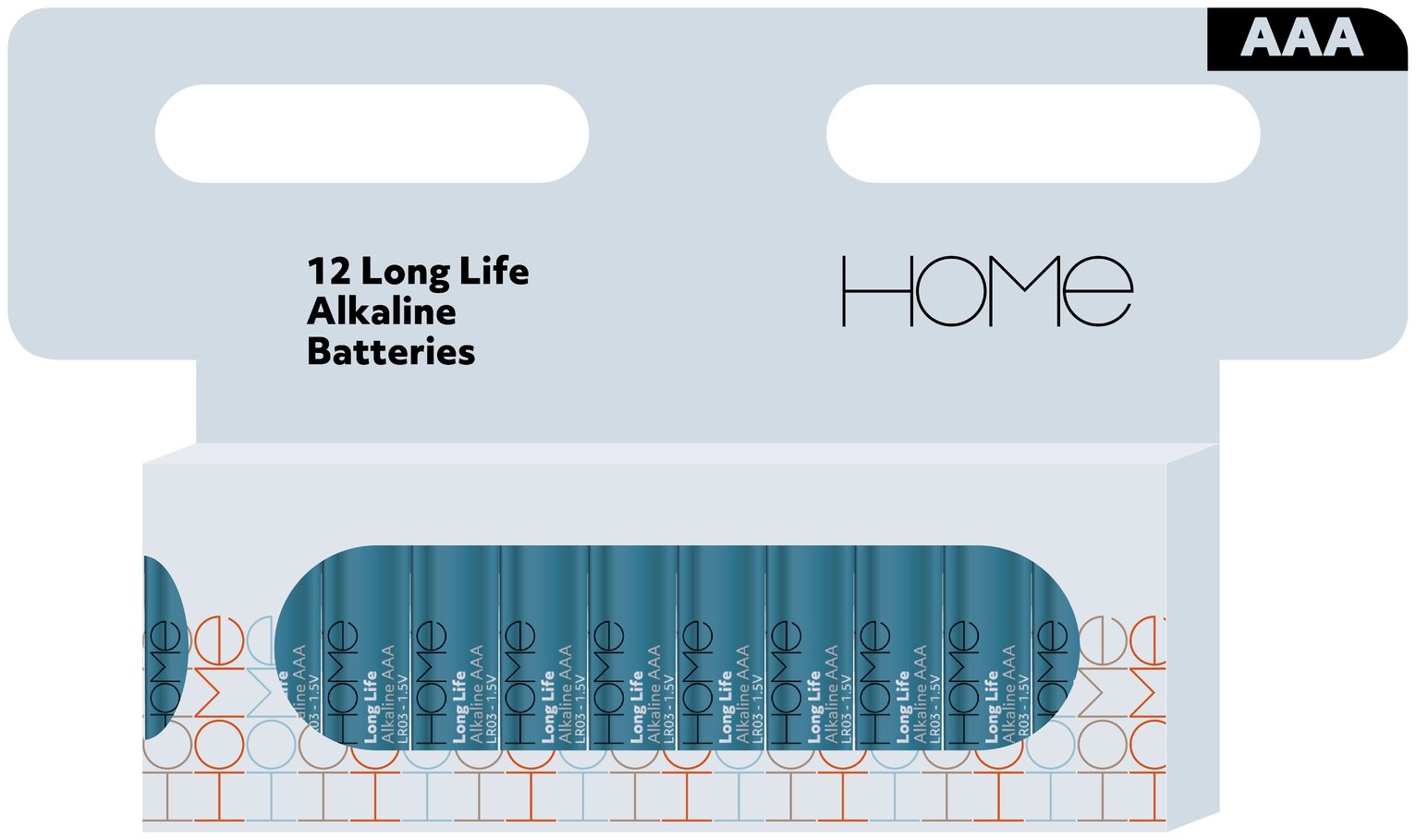 HOME AAA Alkaline Batteries - Pack of 12 