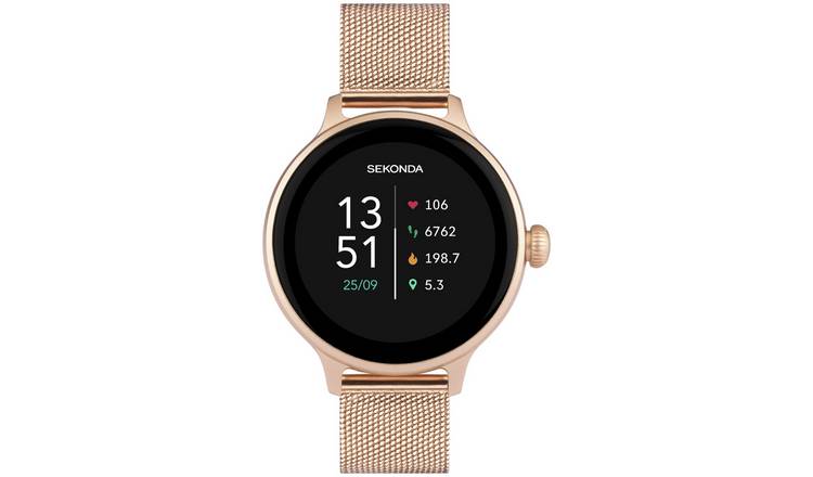 Buy Sekonda Connect Rose Gold Mesh Strap Calling Smart Watch