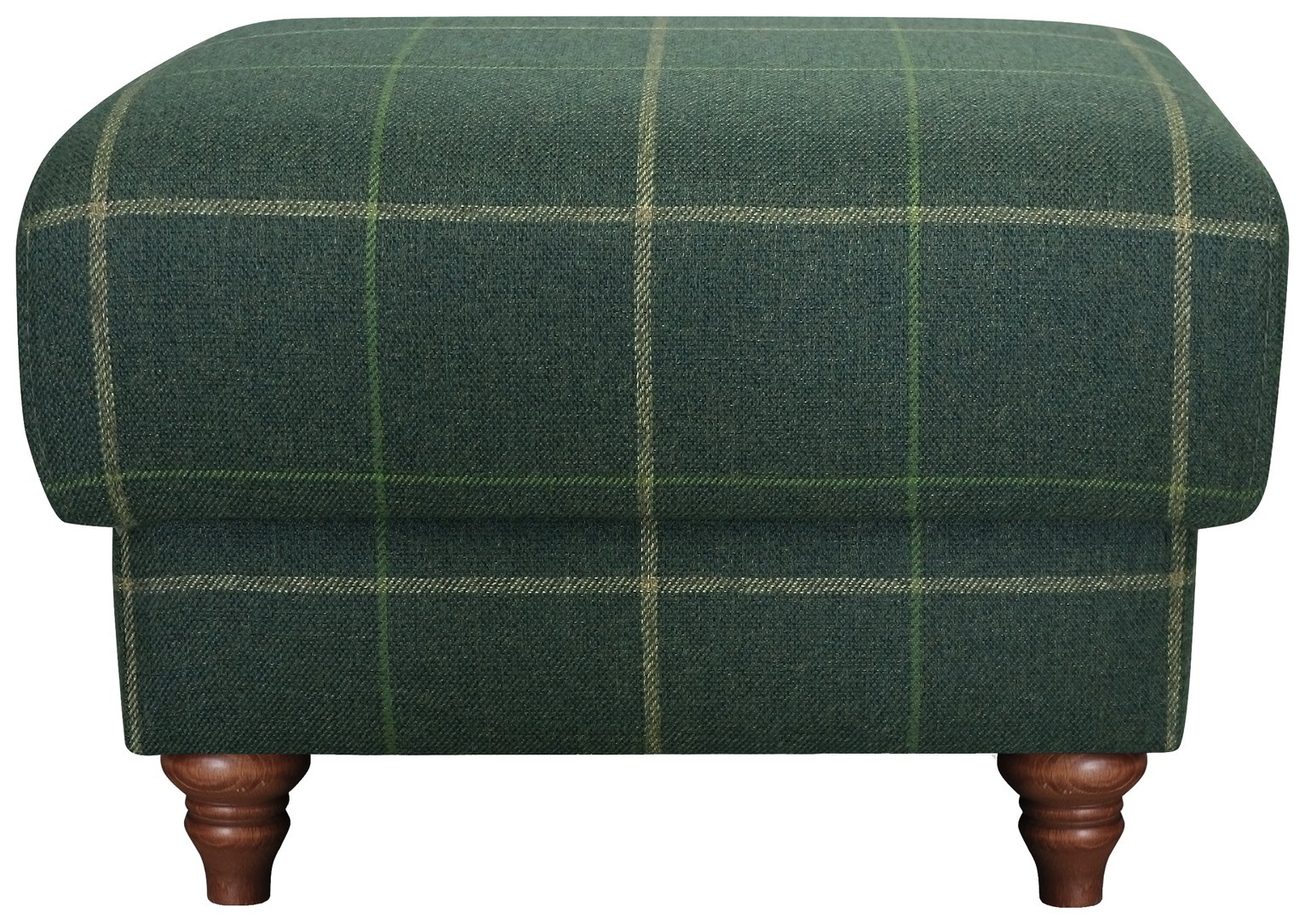 Argos Home Argyll Fabric Storage Footstool - Green Check