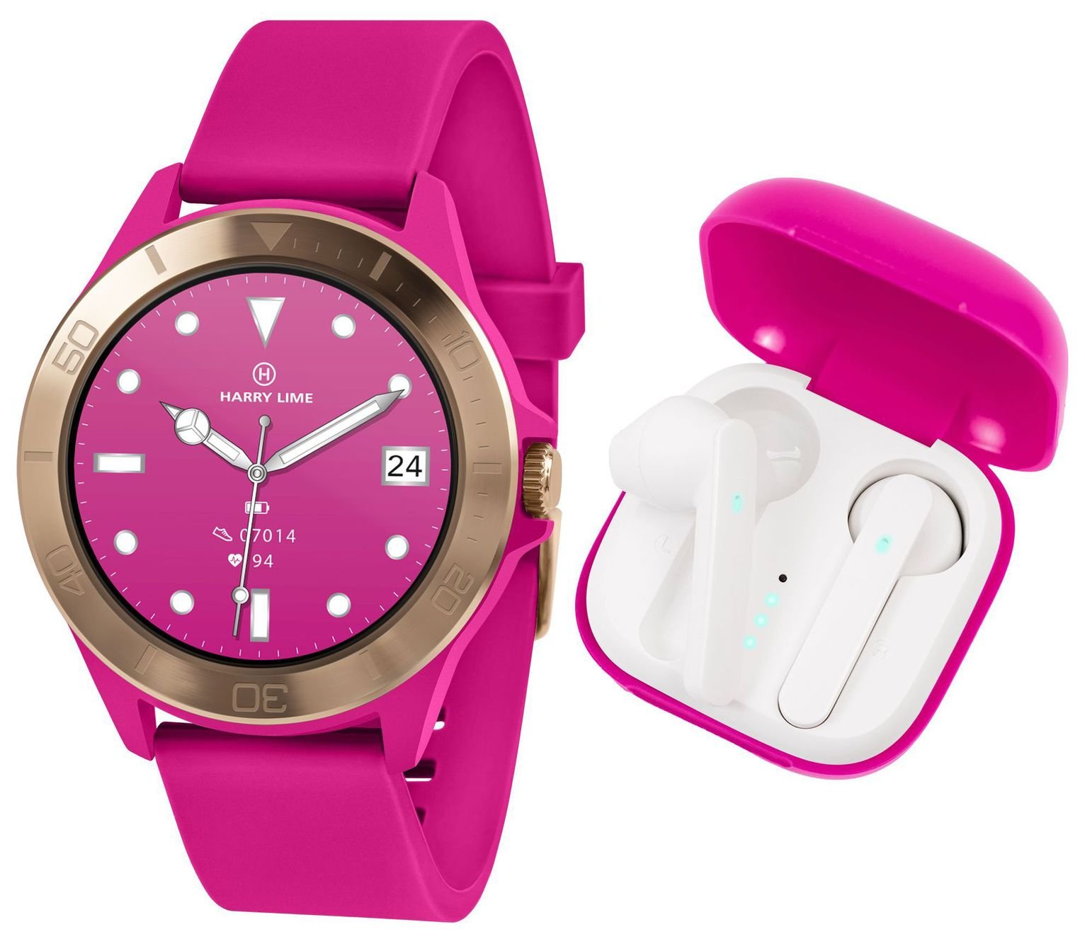 Harry Lime Pink Smart Watch and Earbuds Set