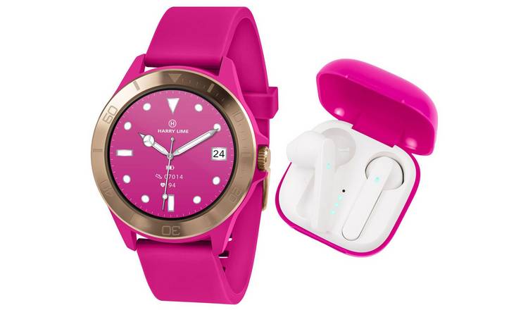 Buy Harry Lime Pink Smart Watch and Earbuds Set Argos