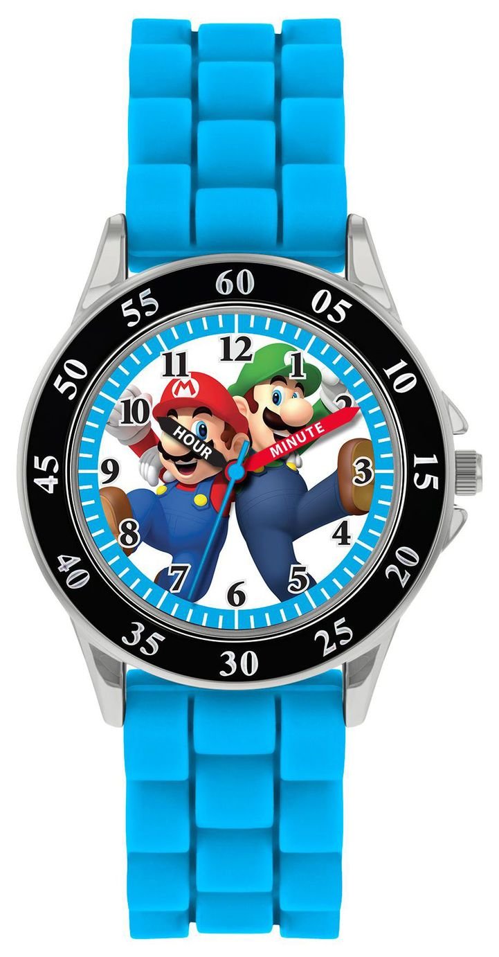 Nintendo Mario Blue Time Teacher Silicone Strap Watch