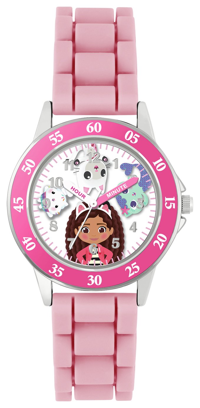 Gabby's Dollhouse Pink Time Teacher Strap Watch