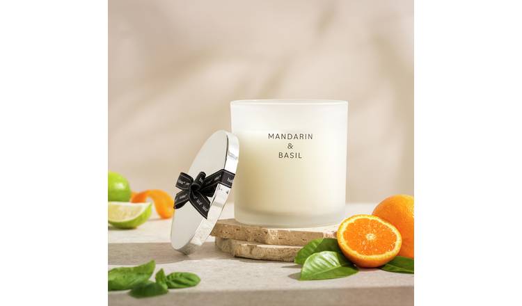 Habitat Large Candle with Lid - Mandarin & Basil