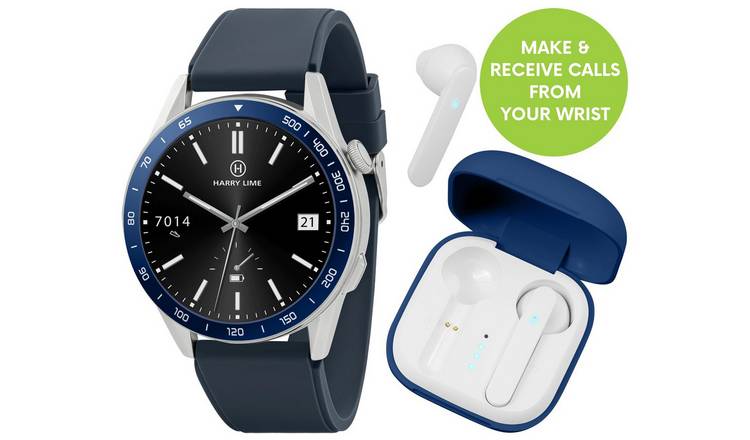 Buy Harry Lime Blue Calling Smart Watch and Earbud Set | Fitness and ...