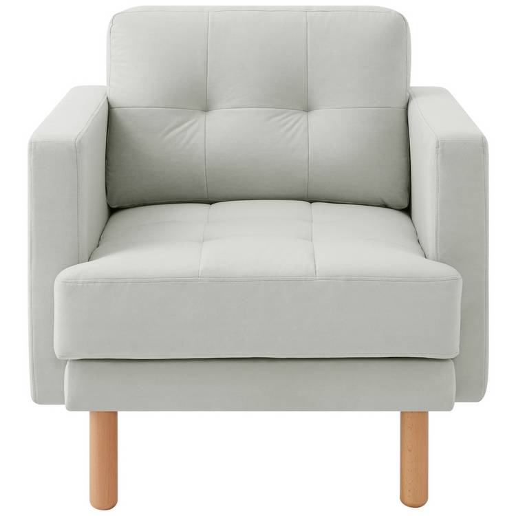 Habitat Newell Fabric Armchair - Light Grey 0