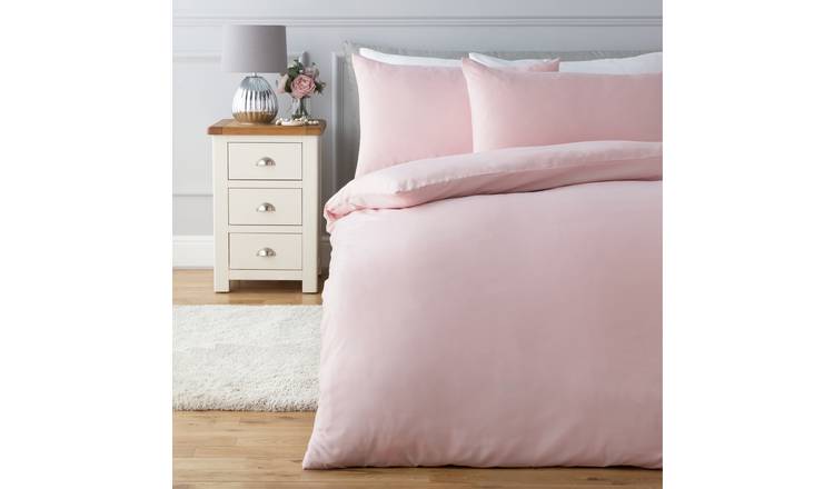 Pink double duvet deals cover