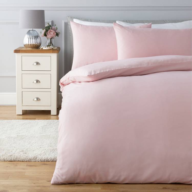 Silentnight Supersoft Plain Blush Pink Bedding Set - Double 0