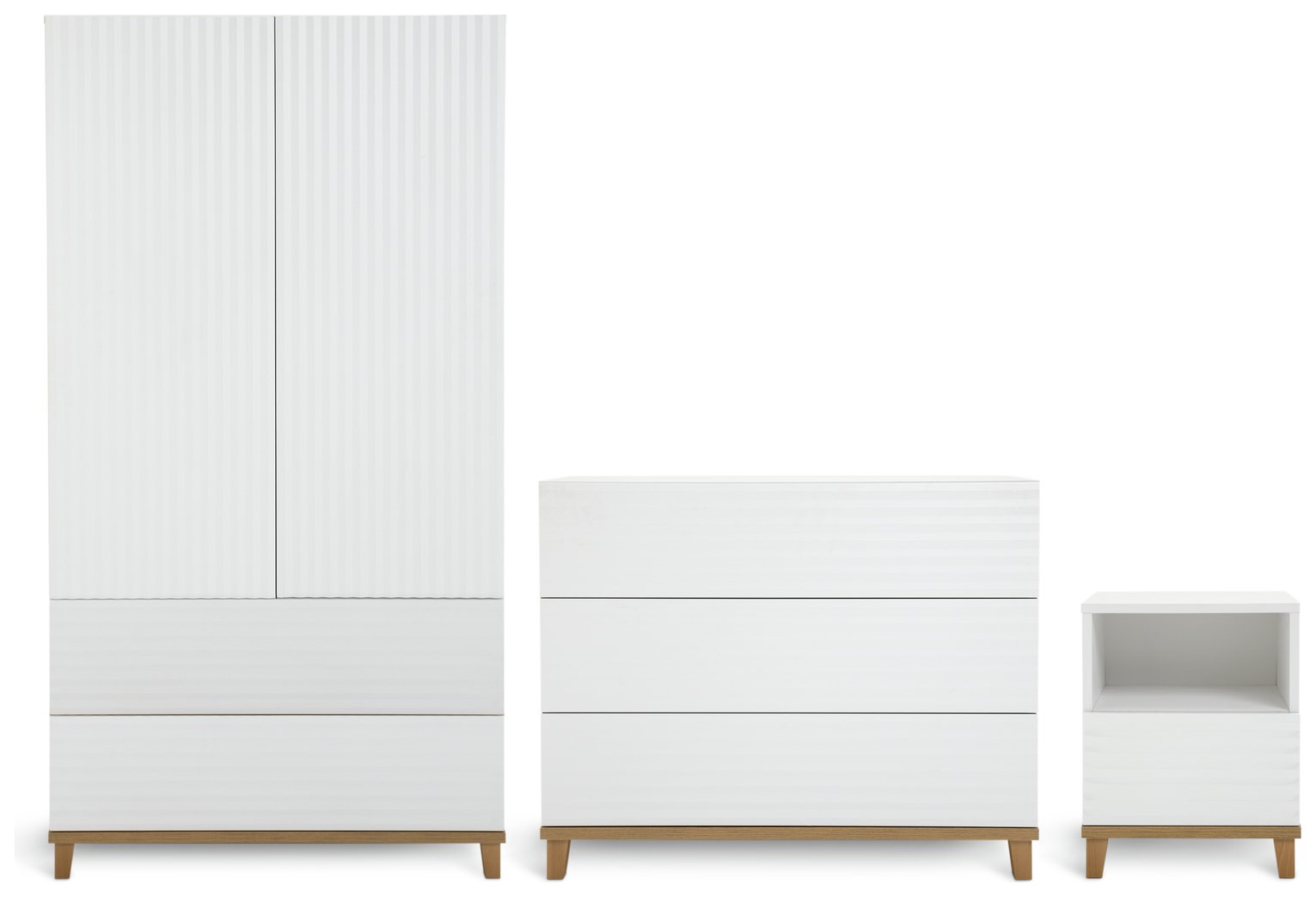 Habitat Cleo 3 Piece 2 Door Wardrobe Set - White